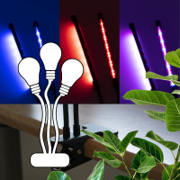 Háromágú flexibilis palántanevelő LED lámpa, időzítővel