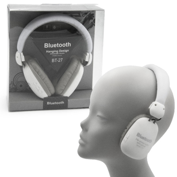 Vezeték nélküli Bluetooth fejhallgató, fehér színben