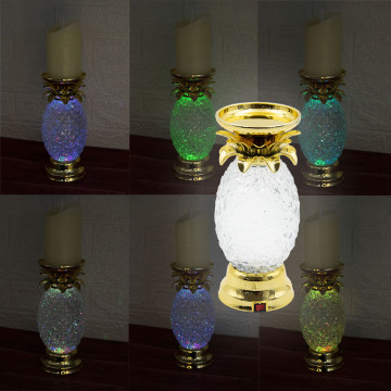 Ananász formájú gyertyatartó,  RGB LED fényekkel
