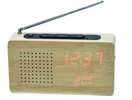 Fahatású ébresztőóra és FM rádió – hőmérővel és piros LED fénnyel