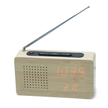 Fahatású ébresztőóra és FM rádió – hőmérővel és piros LED fénnyel