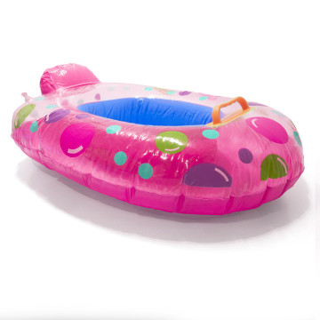 Swim Ring - felfújható, beülős úszógyűrű 55x38 cm - rózsaszín pöttyös