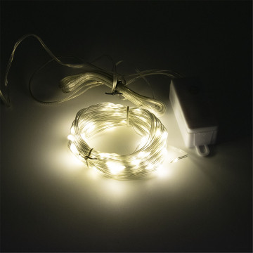 10 méteres flexibilis fénykábel / karácsonyi világítás, 8 világítási mód, meleg fehér