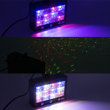 RGB LED stroboszkóp 14 leddel, hangvezérléses és automata mód / 60W