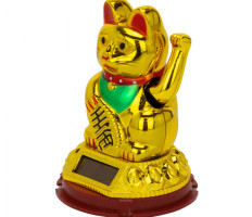 Maneki-neko tradicionális japán integető macska, szerencsét hoz - arany