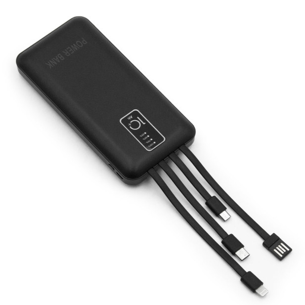4 az 1-ben PowerBank - USB,  Micro USB,  Type-C,  Lightning kábelekkel / 2500 mAh