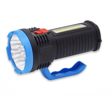 USB-vel tölthető LED zseblámpa, 4 világítási móddal, kék