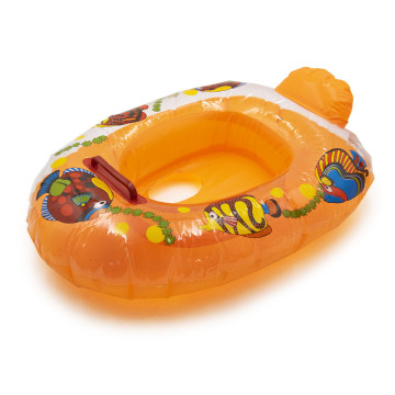 Swim Ring - felfújható, beülős úszógumi, 60x47 cm - narancssárga, halacskás