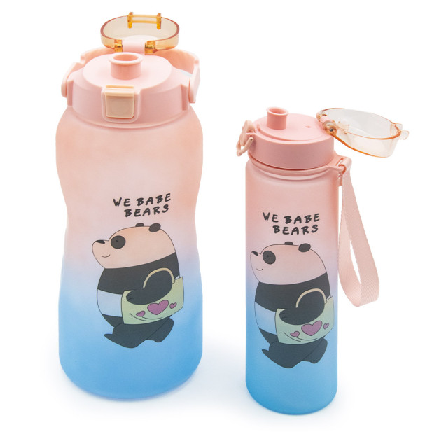 Kulacs panda maci mintával - 2000 ml + 600 ml