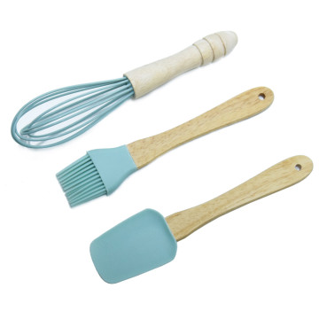 Mini szilikon konyhai eszközök gyerekeknek - spatula,  ecset és kézi habverő