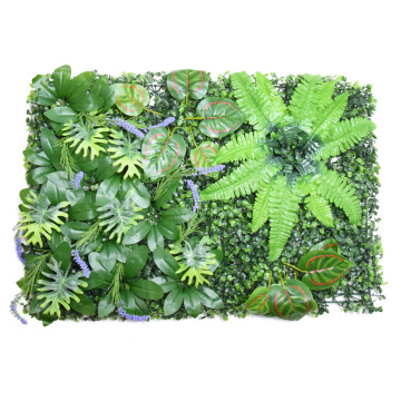 Erkélyre rakható műnövény panel, mediterrán növényekkel - 60x40 cm