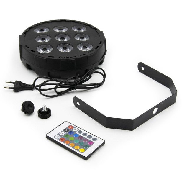 9 FLAT RGB LED discofény és reflektor