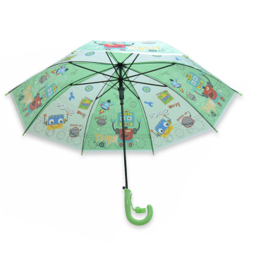 Automata esernyő gyerekeknek, robot mintával és síppal - zöld