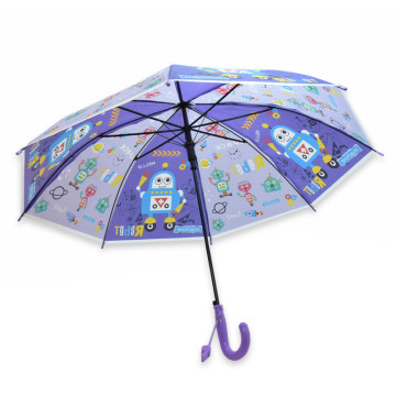 Automata esernyő gyerekeknek, robot mintával és síppal - lila