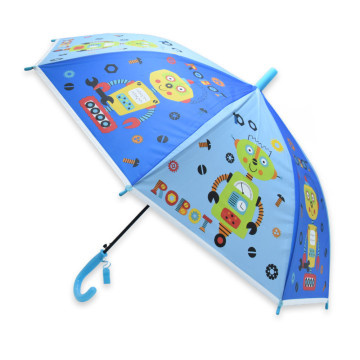 Automata esernyő gyerekeknek, robot mintával és síppal - világoskék