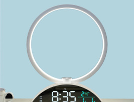 Digitális óra hangulatvilágítással - időjárás jelzéssel, hőmérő, dátum és ébresztő funkcióval