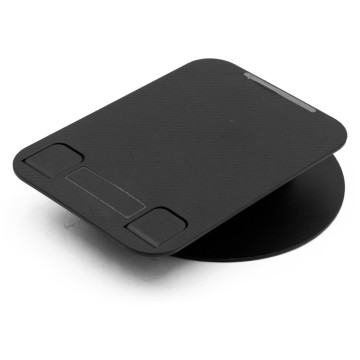 Asztali telefontartó fém talppal, 360°-ban forgatható - fekete