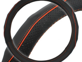 Valódi bőr kormányvédő SPORT KV-5057A - BLACK ORANGE