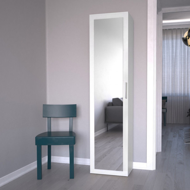 Drohmo Duo tükrös szekrény,  50x180x35 cm,  fehér