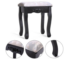 Tükrös fésülködő asztal székkel, fekete színben