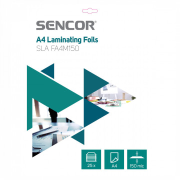 Sencor SLA FA4M150 A4-es lamináló fólia, 2x75 micron, 25 fólia / doboz