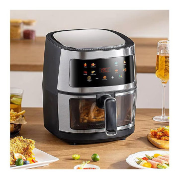 Kimiyo air fryer, olaj nélküli forrólevegős sütő betekintőablakkal, 8 literes, 2400W, fekete