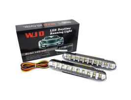 Univerzális autós LED nappali menetfény, DRL, 2x8W, E4 jelöléssel