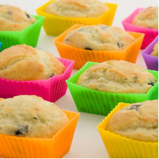 12 részes színes szilikon muffin sütőforma - szögletes