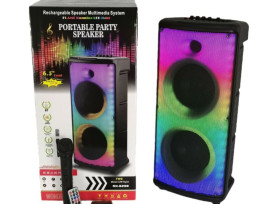 Akkumulátoros bluetooth karaoke hangfal mikrofonnal, távirányítóval, LED fényekkel