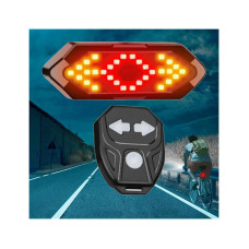 Akkumulátoros hátsó LED biciklilámpa, index, hang- és fényjelzés, távirányítóval