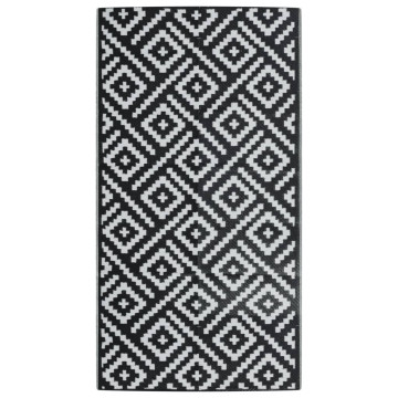 Fekete-fehér PP kültéri szőnyeg 80 x 150 cm - utánvéttel vagy ingyenes szállítással