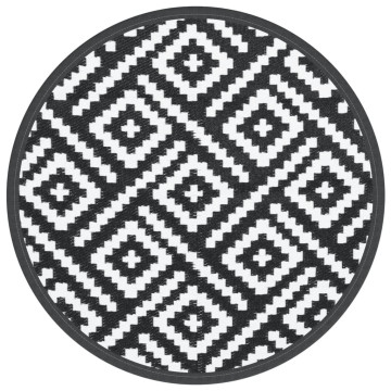 Fehér és fekete polipropilénből kültéri szőnyeg Ø160 cm - utánvéttel vagy ingyenes szállítással