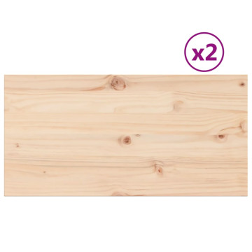 2 db tömör fenyőfa téglalap alakú asztallap 90 x 45 x 1,7 cm - utánvéttel vagy ingyenes szállítással
