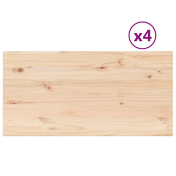 4 db tömör fenyőfa téglalap alakú asztallap 90 x 45 x 2,5 cm - utánvéttel vagy ingyenes szállítással