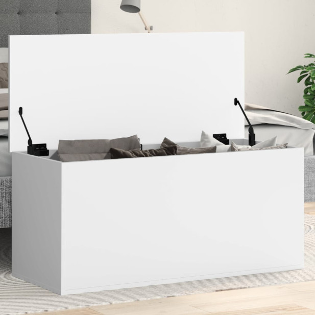 Fehér szerelt fa tárolóláda 100x42x46 cm - utánvéttel vagy ingyenes szállítással