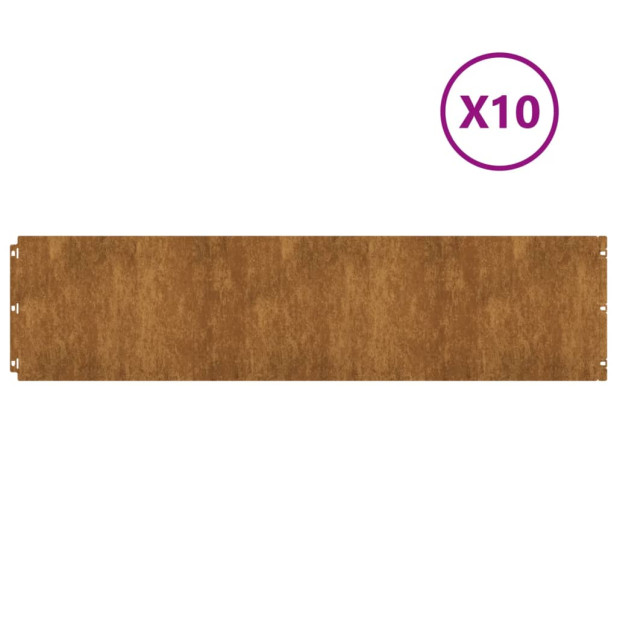 10 db rugalmas corten acél gyepszegély 25 x 103 cm - utánvéttel vagy ingyenes szállítással