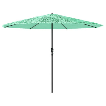 Zöld kerti napernyő acél rúddal 388 x 388 x 248 cm - utánvéttel vagy ingyenes szállítással