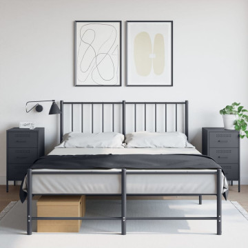 2 db antracitszürke acél éjjeliszekrény 36 x 39 x 68 cm - utánvéttel vagy ingyenes szállítással