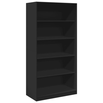 Fekete forgácslap ruhásszekrény 100 x 50 x 200 cm - utánvéttel vagy ingyenes szállítással