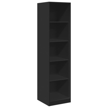 Fekete szerelt fa ruhásszekrény 50 x 50 x 200 cm - utánvéttel vagy ingyenes szállítással
