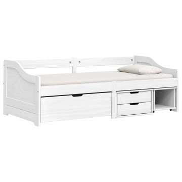 IRUN fehér tömör fenyőfa kanapéágy 3 fiókkal 90 x 200 cm - utánvéttel vagy ingyenes szállítással