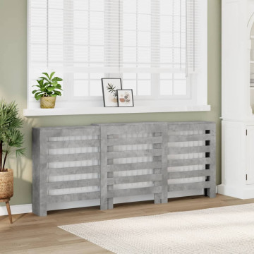 Betonszürke szerelt fa radiátorburkolat 205 x 21,5 x 83,5 cm - utánvéttel vagy ingyenes szállítással
