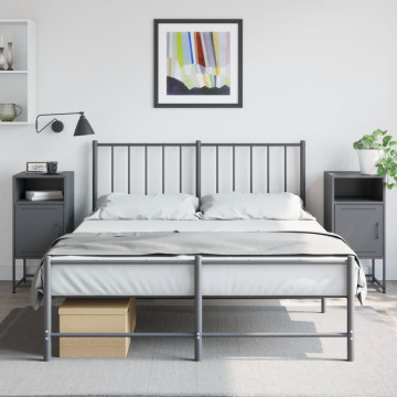 2 db antracitszürke acél éjjeliszekrény 36 x 39 x 78 cm - utánvéttel vagy ingyenes szállítással