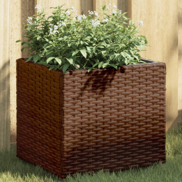 2 db barna polyrattan kerti ültetőláda 36x30x32 cm - utánvéttel vagy ingyenes szállítással