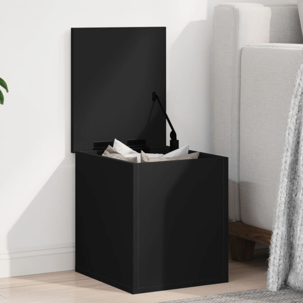 Fekete szerelt fa tárolóláda 30 x 35 x 35 cm - utánvéttel vagy ingyenes szállítással