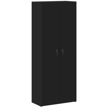 Fekete szerelt fa irattartó szekrény 60 x 32 x 153 cm - utánvéttel vagy ingyenes szállítással