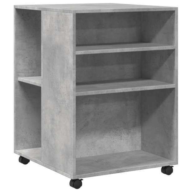 Betonszürke szerelt fa kisasztal kerekekkel 55 x 60 x 78 cm - utánvéttel vagy ingyenes szállítással
