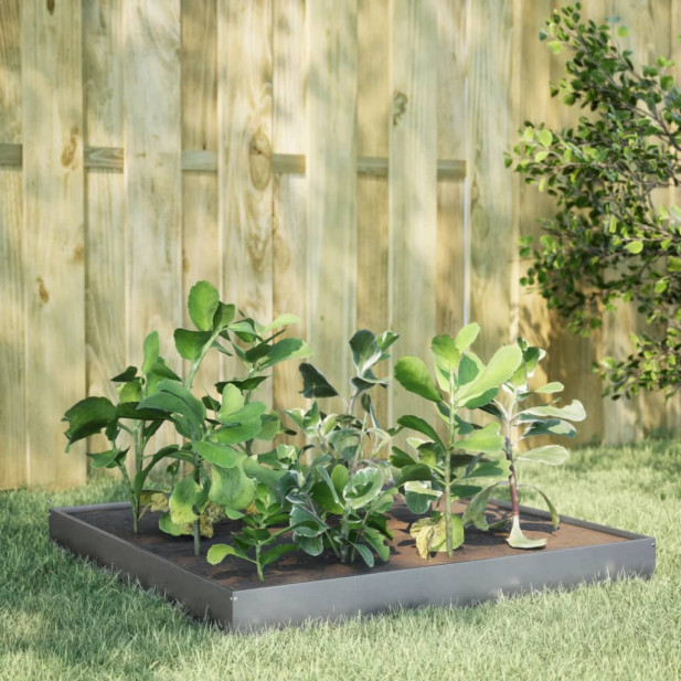 Horganyzott acél kerti magaságyás 100 x 100 x 18,5 cm - utánvéttel vagy ingyenes szállítással