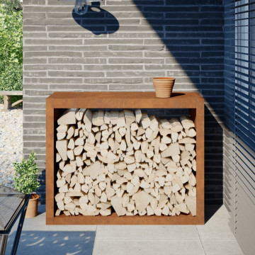 Corten acél tűzifatároló 100 x 40 x 80 cm - utánvéttel vagy ingyenes szállítással