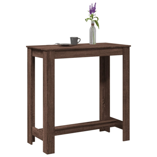 Barna tölgy színű szerelt fa bárasztal 102 x 50 x 103,5 cm - utánvéttel vagy ingyenes szállítással